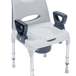 Chaise de Toilette Pliable,Chaise Toilette Percée Réglable en Hauteur avec  Accoudoir et Seau de Toilette,Antidérapante Chaise Percée pour Patients